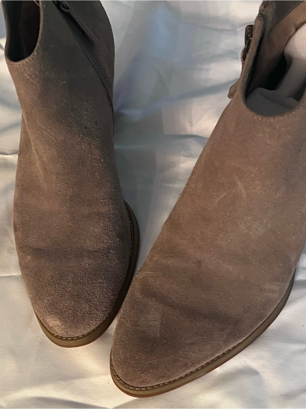 Women's Suede Ankle Boots in Taupe